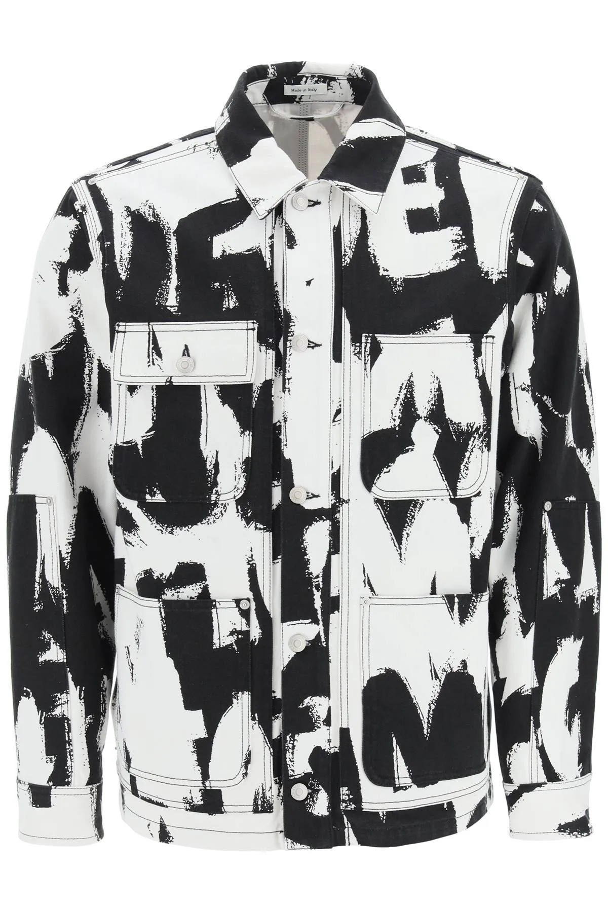 Alexander McQueen Text Printed Buttoned Denim Jacket