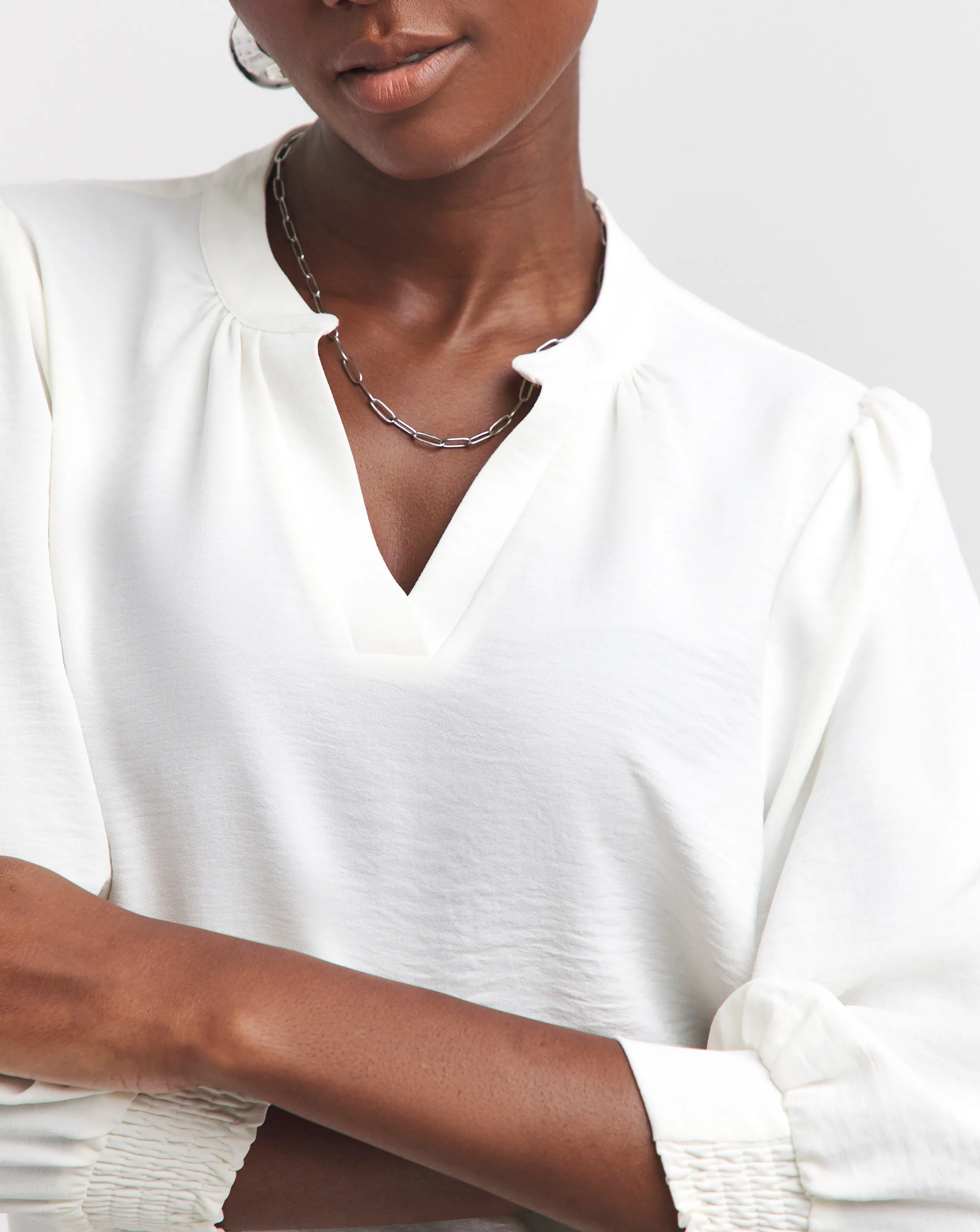 Collarless Blouse