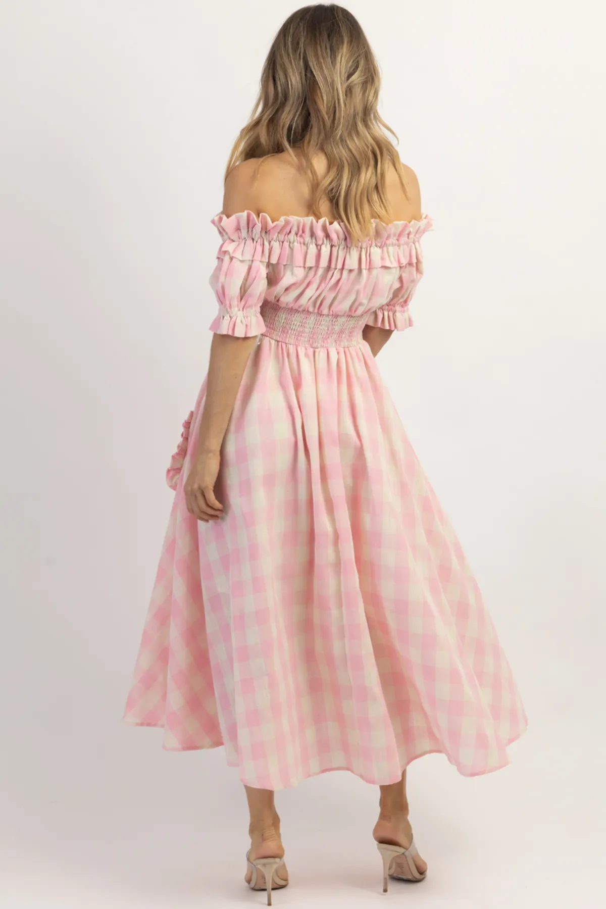DREAMSTATE PINK GINGHAM MAXI DRESS