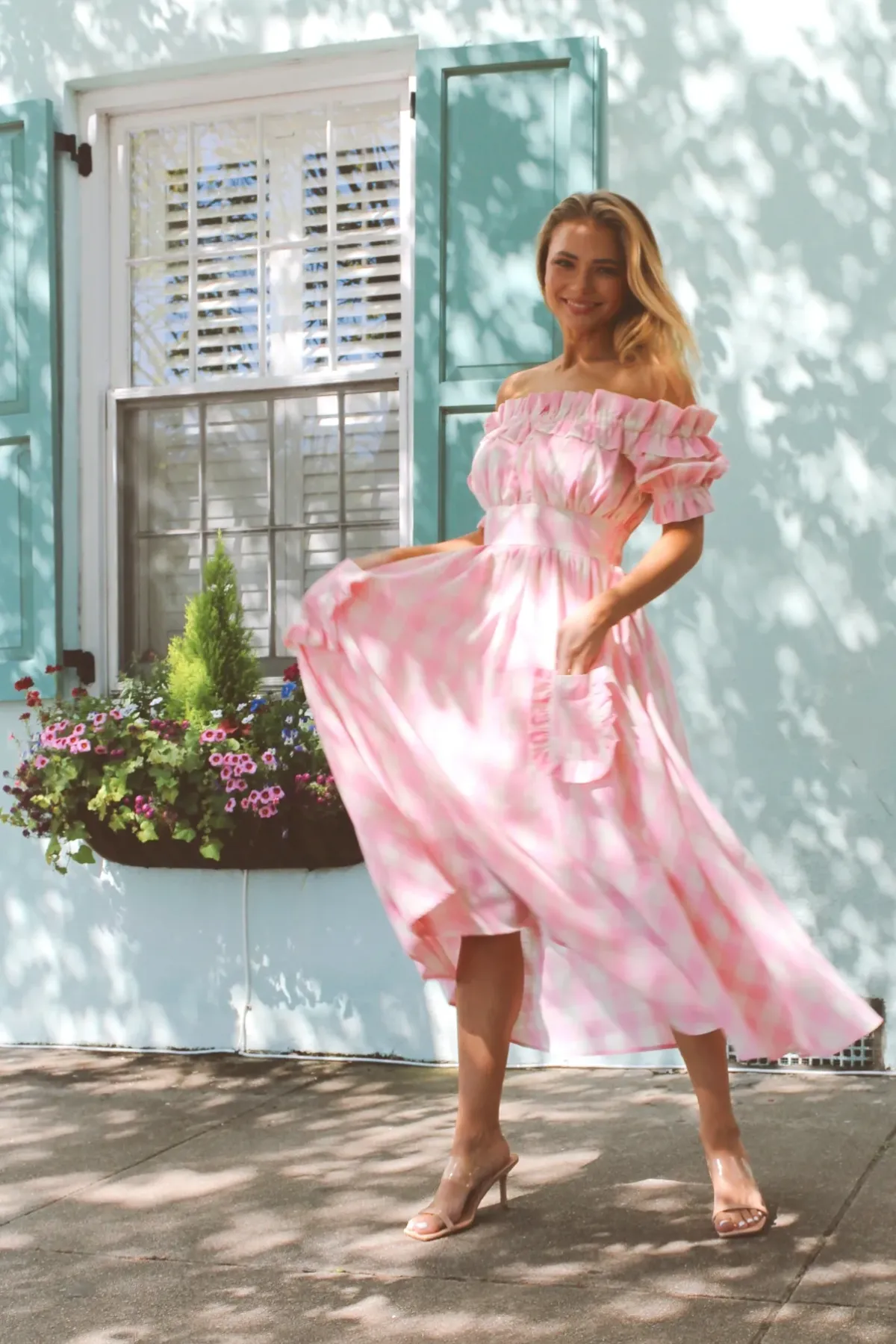 DREAMSTATE PINK GINGHAM MAXI DRESS