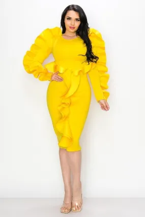 Ruffle Scuba Dress