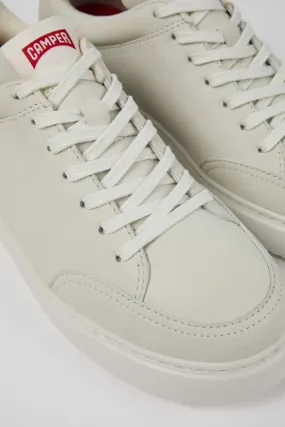 Runner K21 White non-dyed leather sneakers for women