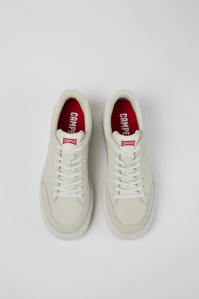 Runner K21 White non-dyed leather sneakers for women
